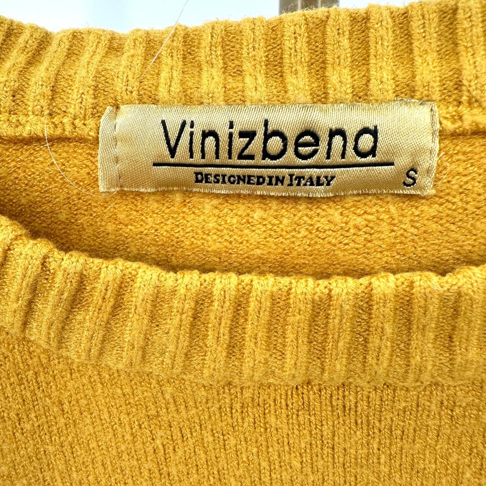 Rhinestone Teddy Bear Sweater Small Mustard Yellow Statement Knit Girlhood‎ Y2K - Picture 5 of 8
